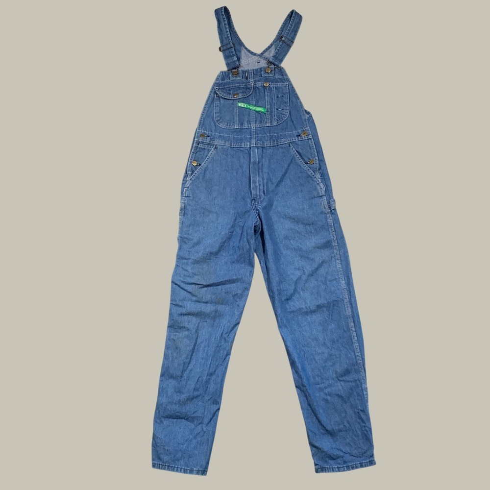 Key Imperial Bib Overalls Mens 32x30 Blue Denim Workwear Carpenter Jeans FS 2745